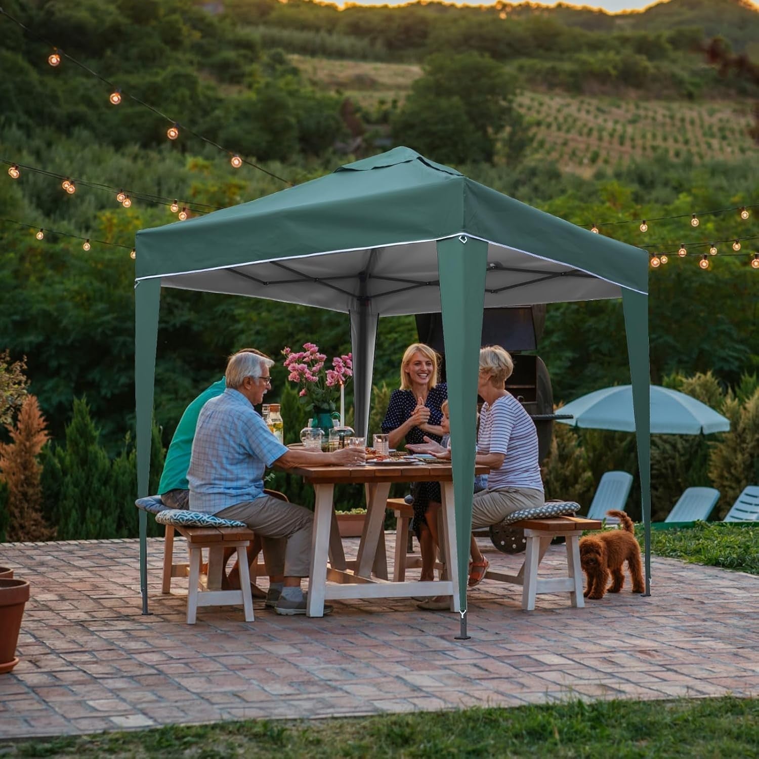 3x3M Green Pop Up Gazebo with 4 Removable Sidewalls Waterproof Heavy Duty Party