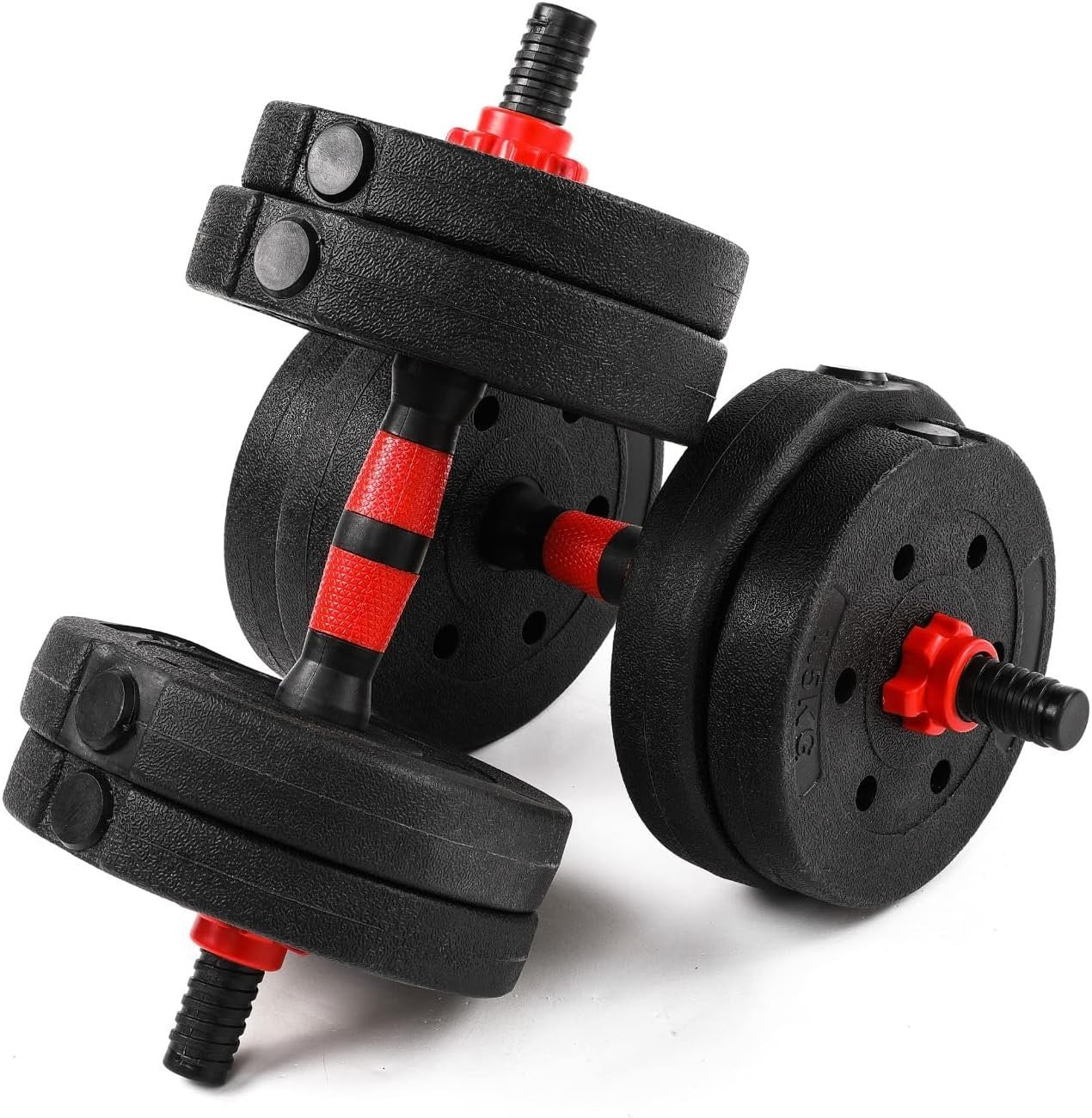 20kg Adjustable Dumbbell Set Vinyl Weights Home Gym Strength Training