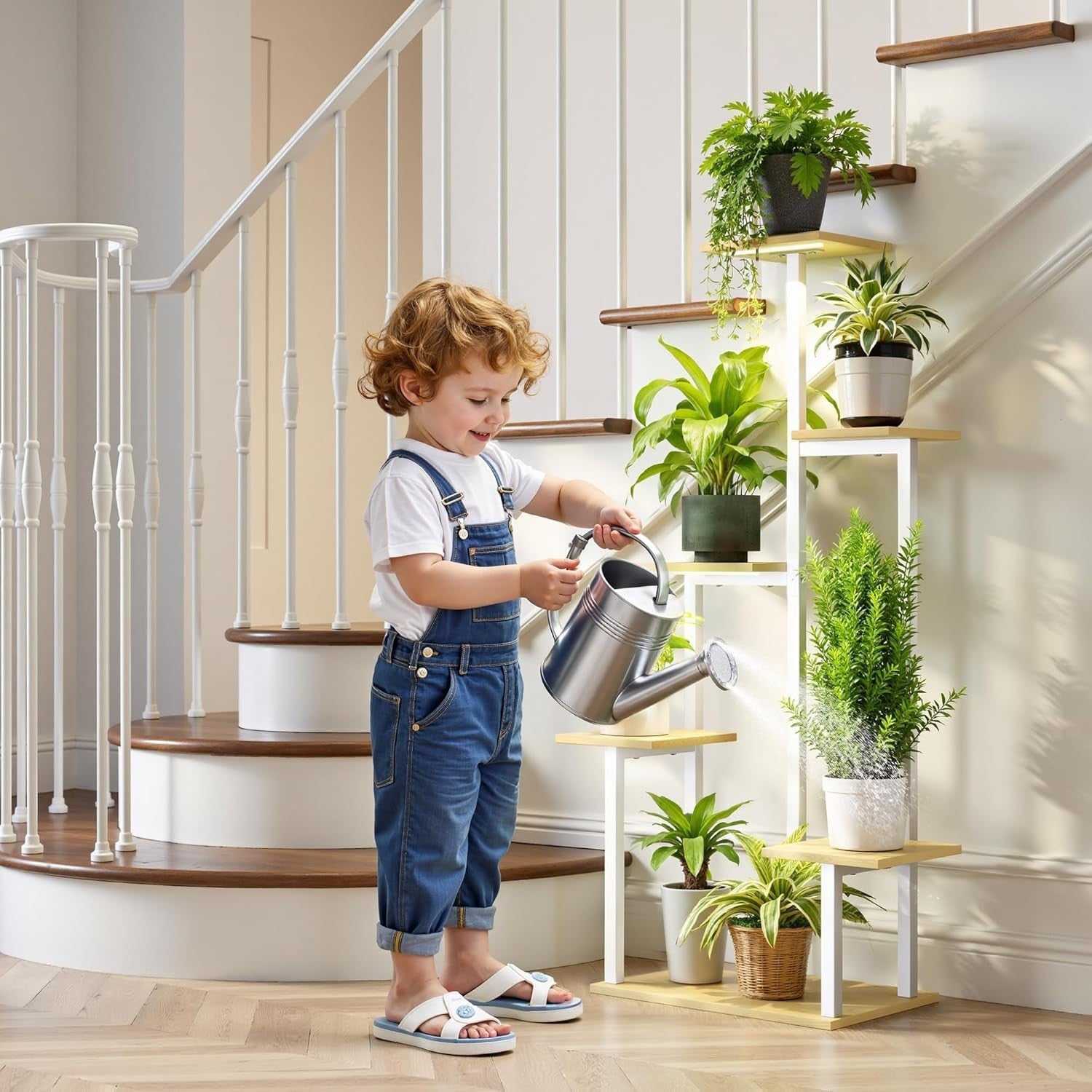 6-Tier Plant Stand with Grow Lights, Tall Metal Indoor Flower Shelf for Home & G