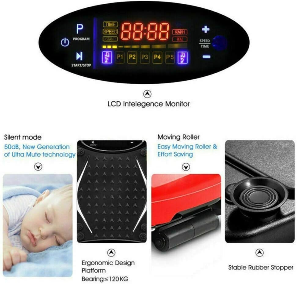 3D Vibration Plate Fitness Platform 180 Speeds Full Body 330lb