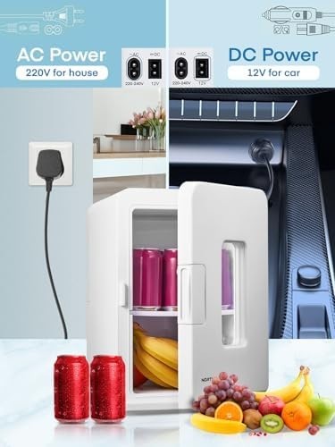 Mini Fridge 15L Portable Cooler & Warmer AC/DC Compact White