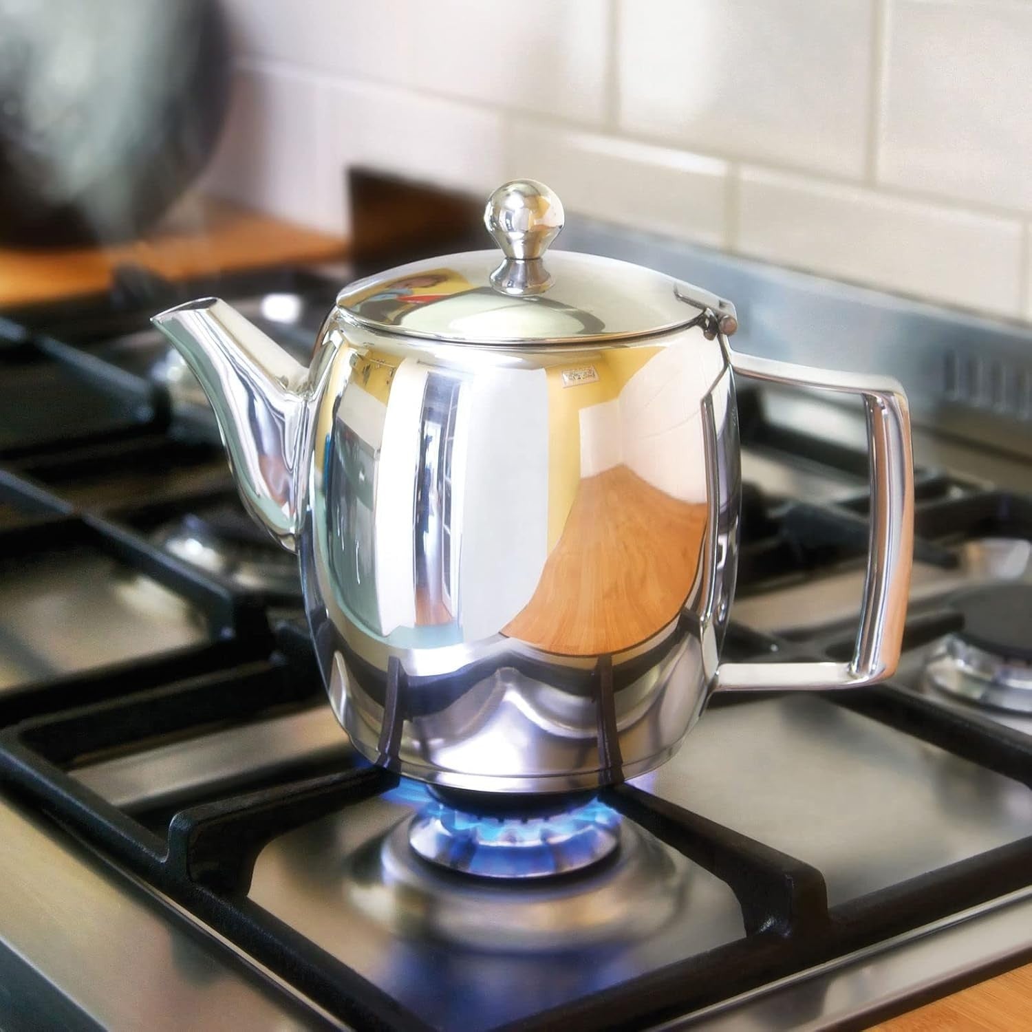 2L Stainless Steel Teapot Induction Hob Tea Kettle Non Drip Spout