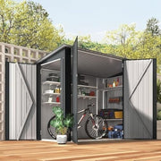 Heavy Duty Metal Bike Shed Lockable Waterproof Galvanised Outdoor Storage 7x4ft