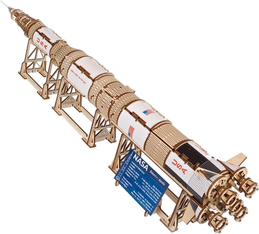 3D Saturn V Rocket Puzzle Model Kit – 500pc Advanced Wooden Space Build