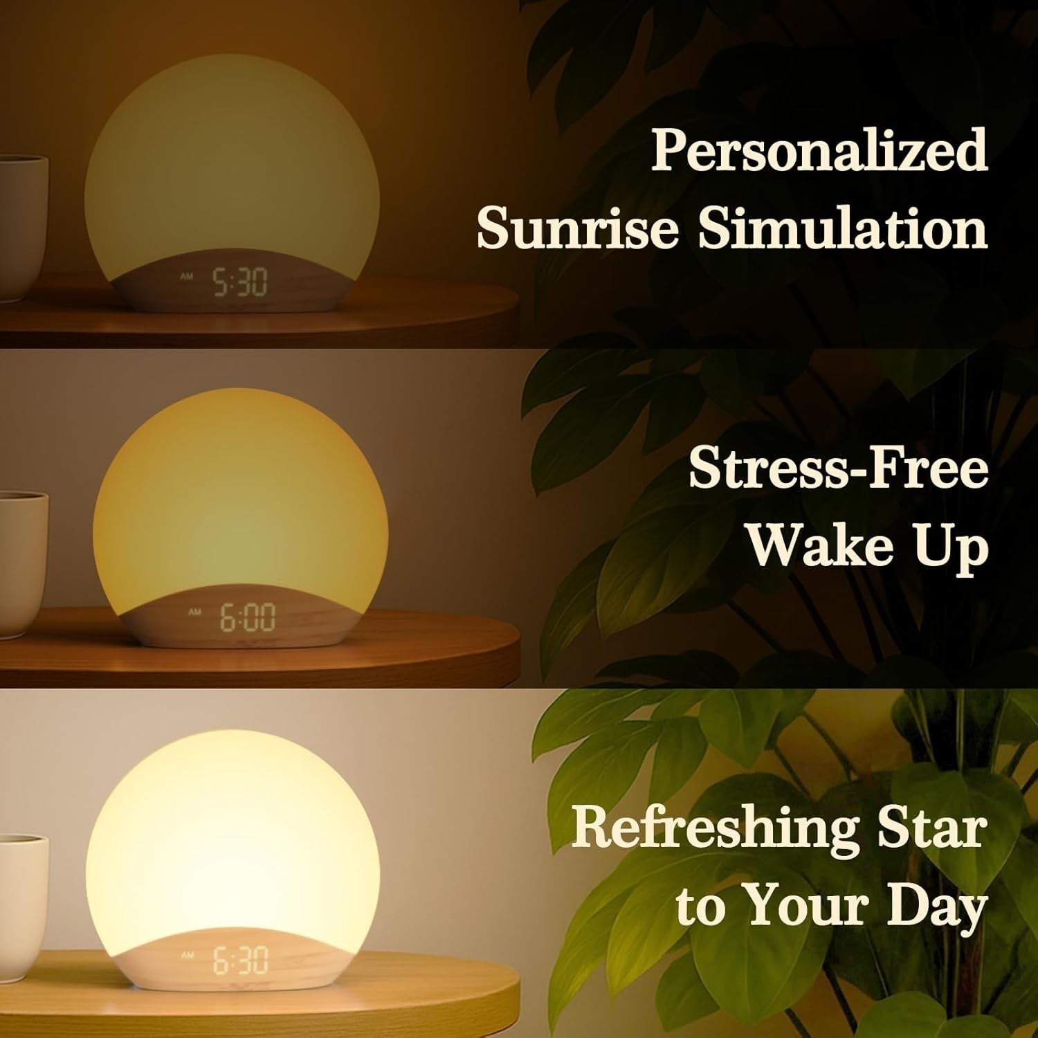Sunrise Alarm Clock with 26 Sleep Sounds, Night Light & Dimmable Clock