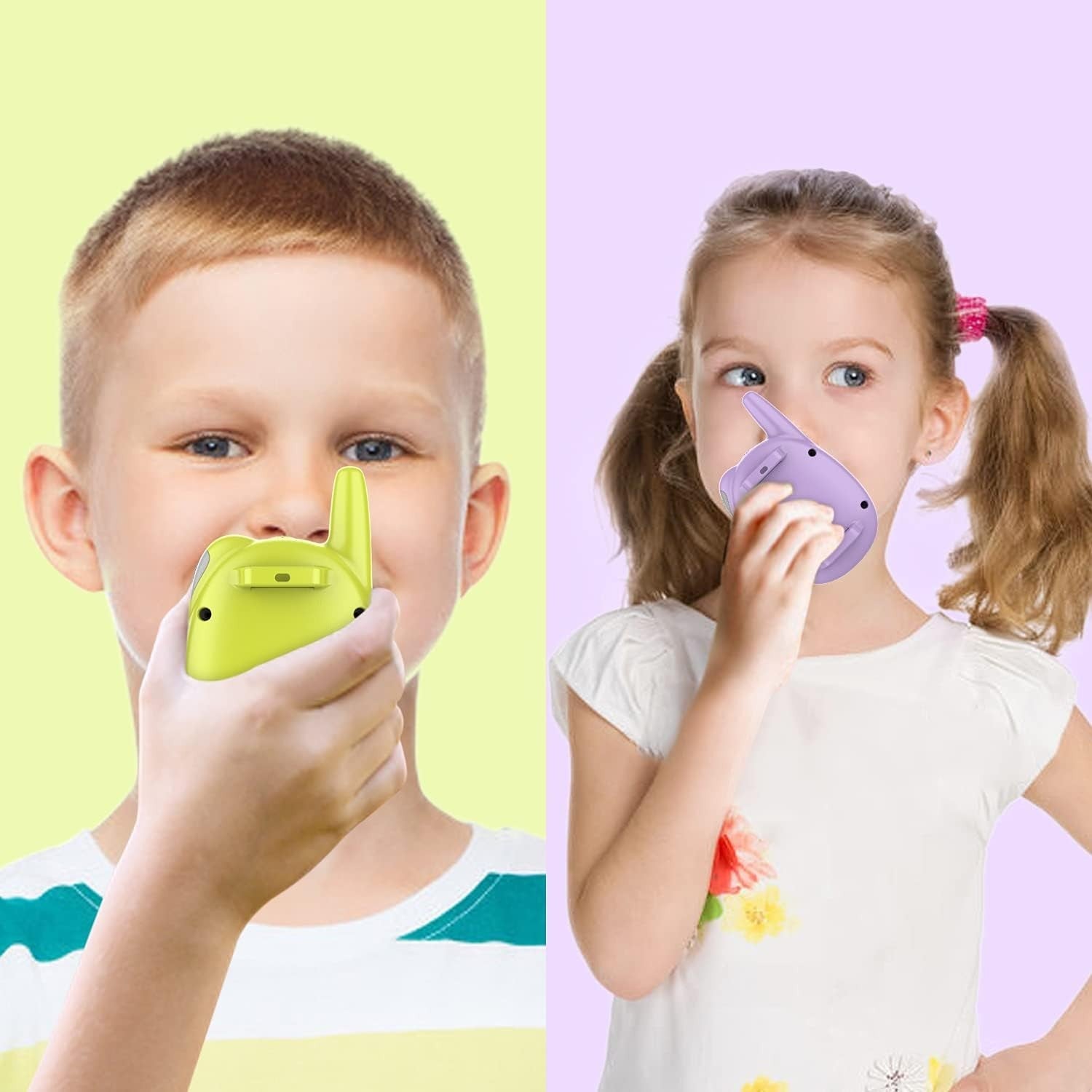 Kids Rechargeable Walkie Talkies 4 Pack Watch Style FM Radio Toy Set