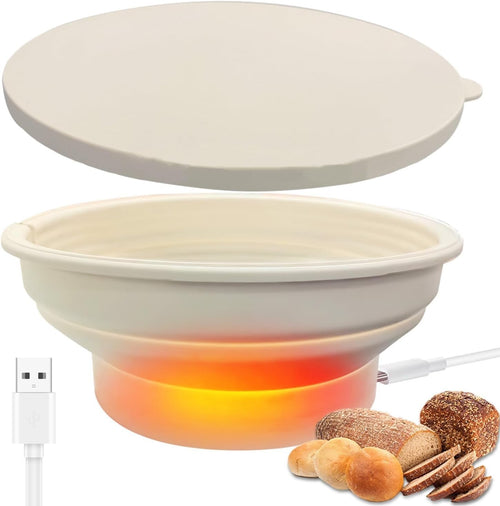 Silicone Round Foldable Bread Proofing Basket, 9 Inch, Loaves & Yogurt