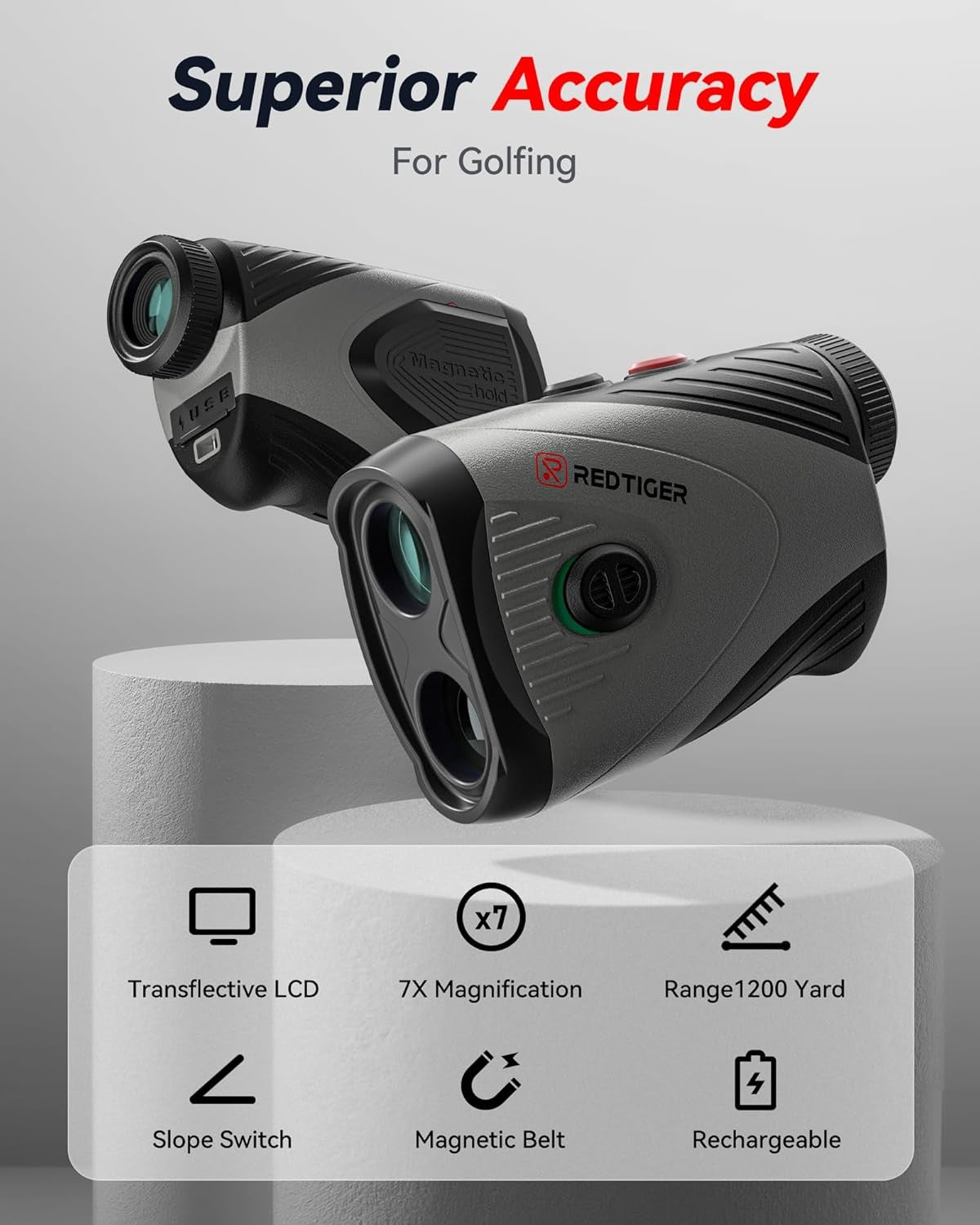 Golf Range Finder 1200 Slope Flag Lock Vibration Rechargeable