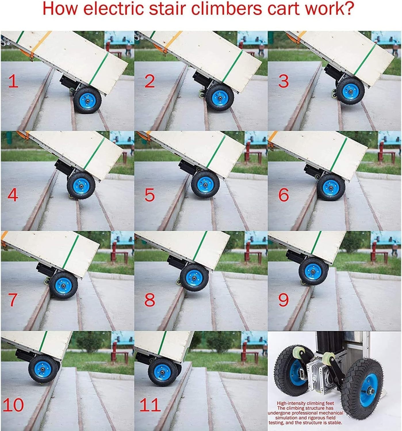 Electric Stair Climbing Hand Truck 400kg Load w/ 1200W Motor & Telescopic Handle