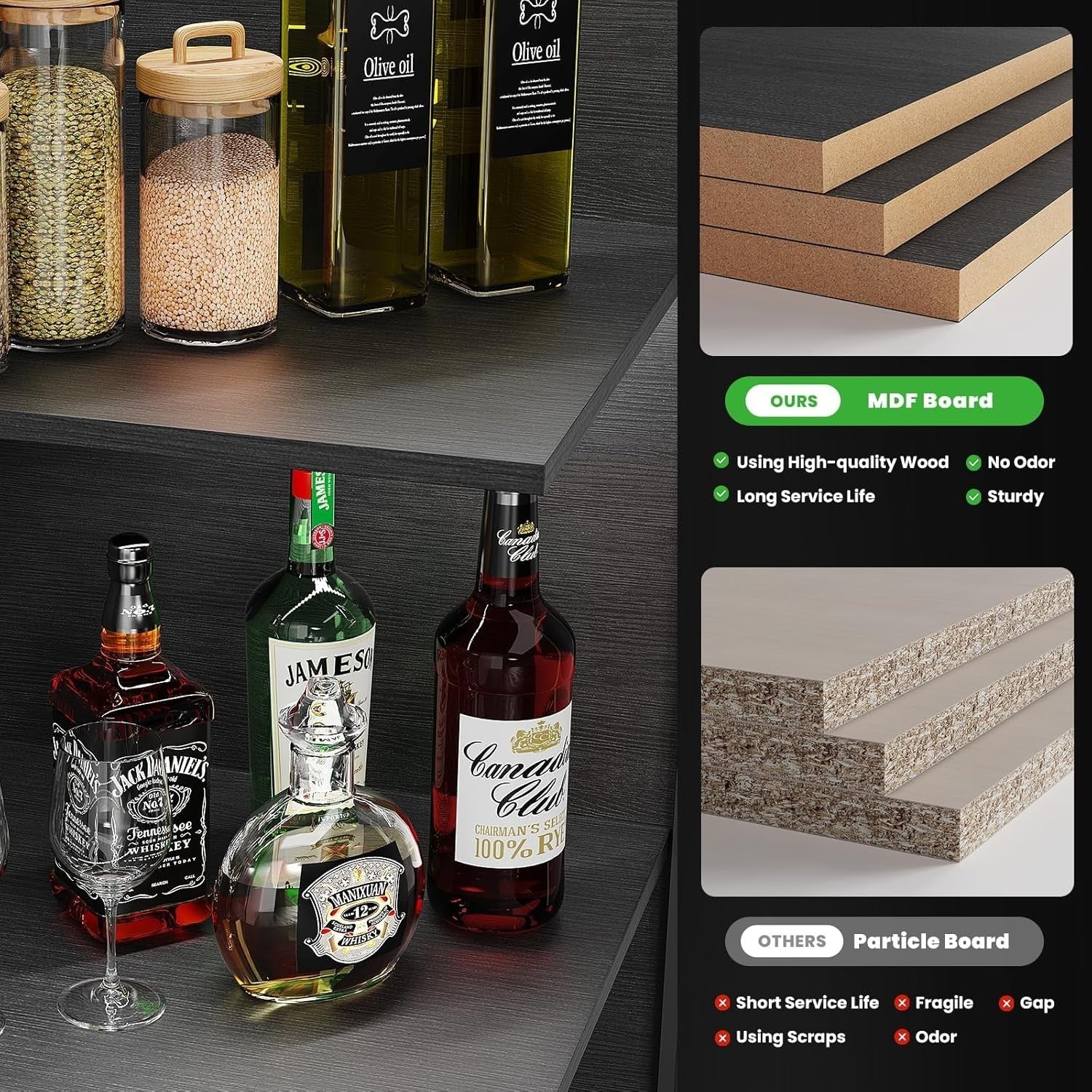 Corner Display Cabinet with Lights & Doors, 4-Tier Tall Unit for Figures