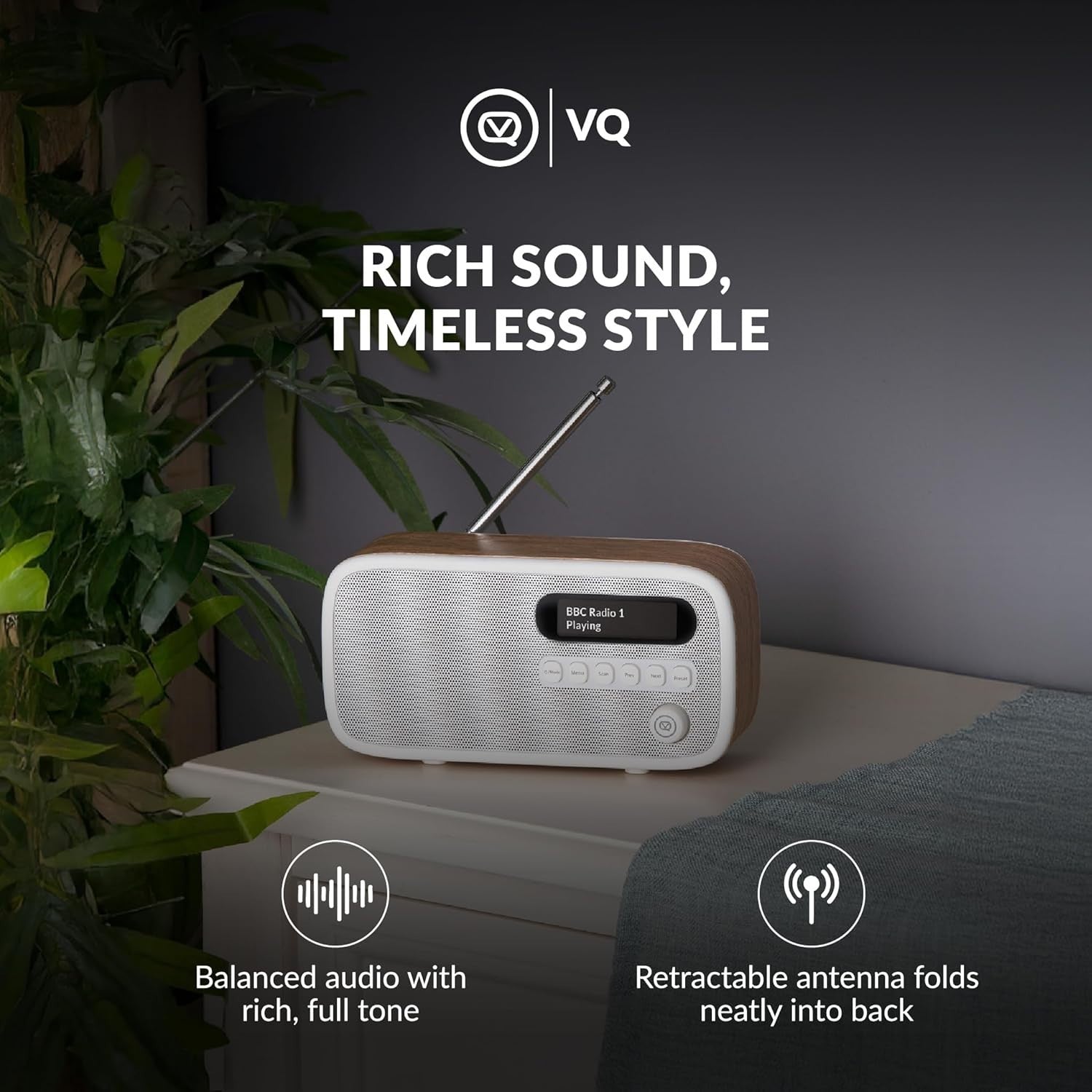 Portable DAB/DAB+ FM Radio Bluetooth, Alarm Clock Rechargeable