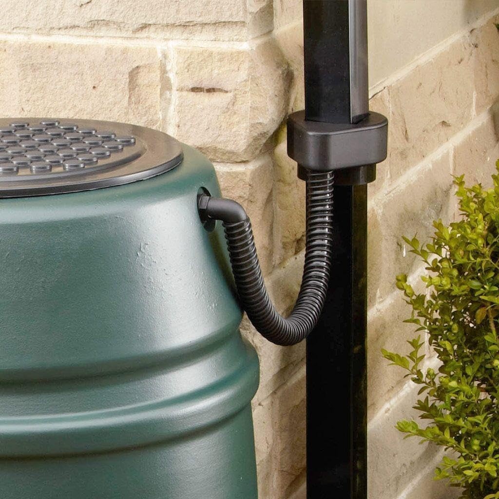 276L Grey Wall Water Tank with Rain Trap & Downpipe Connector