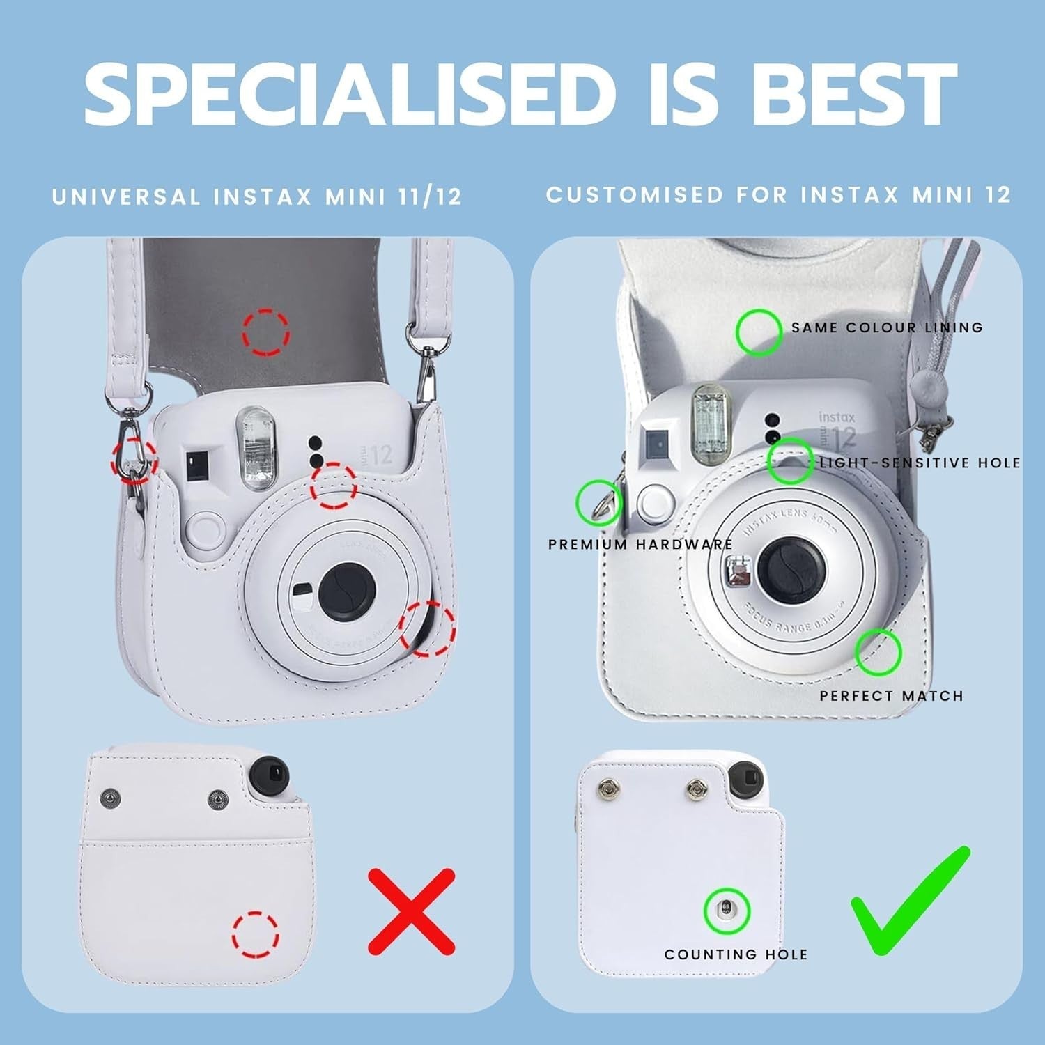 Instant Camera Bundle Blue 40 Film Shots Case Album Filters Photo Kit