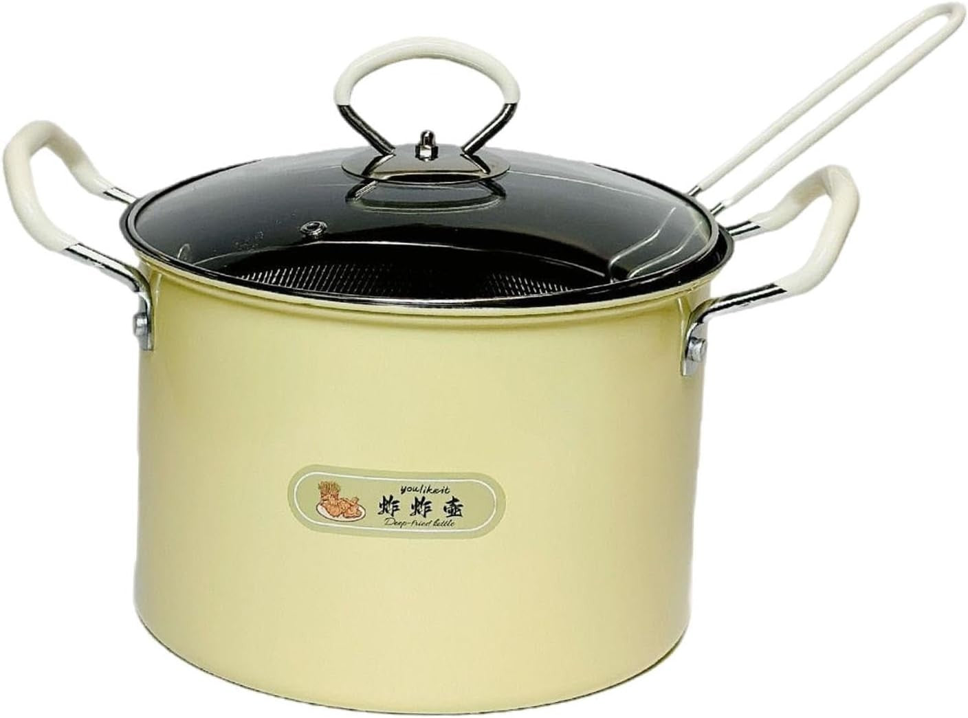 Deep Fryer Pot 5.2L With Removable Strainer Camping Restaurant Fry Pan