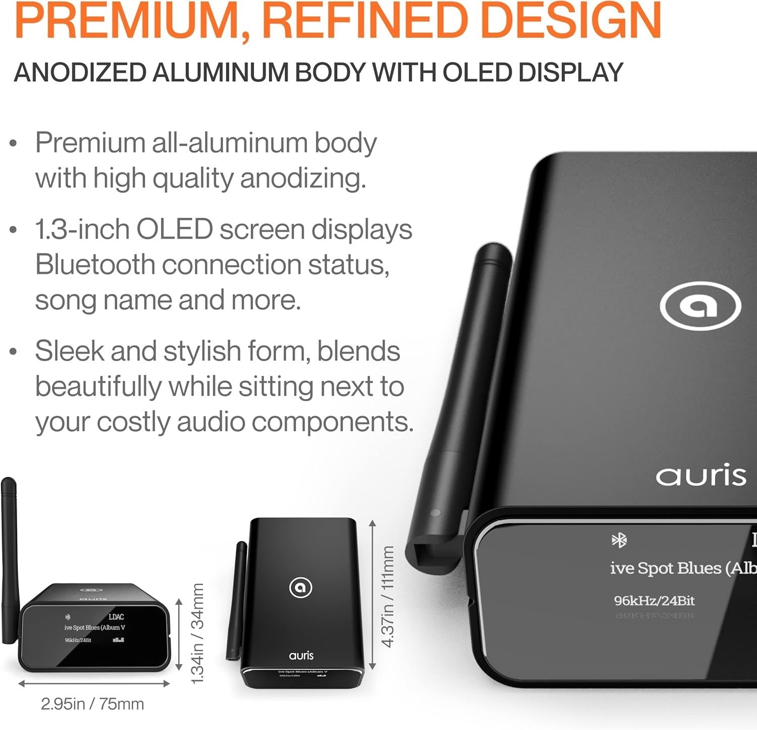HiFi Bluetooth 5.3 Music Receiver | Long Range Audio Adapter | LDAC aptX HD DAC