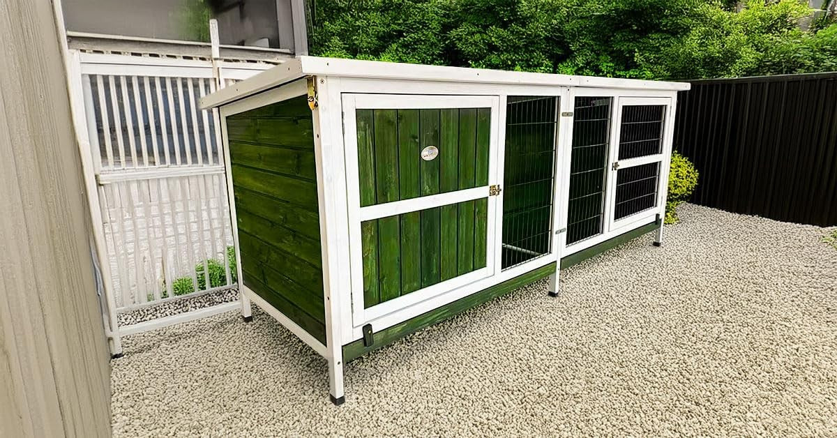 XXL Rabbit Hutch 6ft Single Tier Predator Resistant Indoor Outdoor Cage