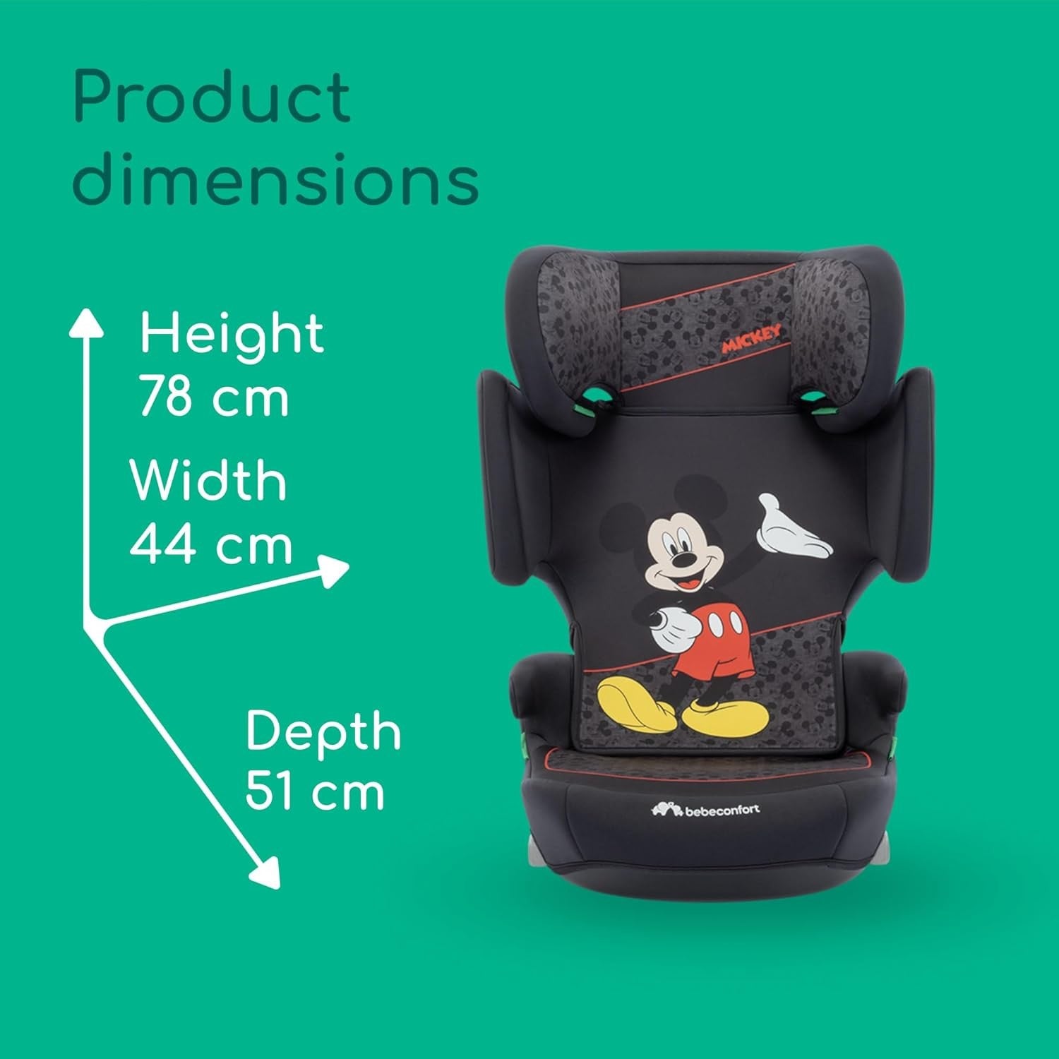 i-Size High Back Booster Car 3–12 Years Foldable Lightweight 100–150cm