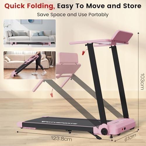 Foldable 8% Incline Treadmill Walking Pad 12KM/H Home Office 120KG