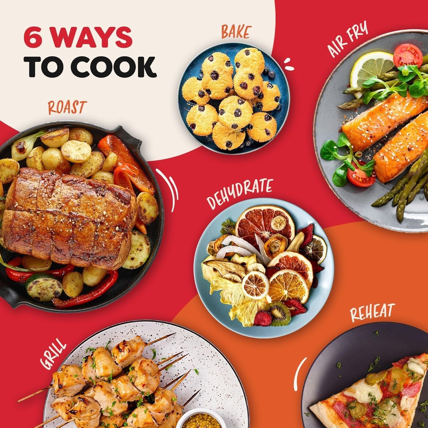 8L Dual Basket Air Fryer 8-in-1 Digital Twin Zone Grill Bake Roast Reheat