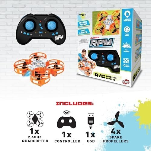 Bladez Mini Drone for Kids 8-12, Crash Resistant, 3 Speeds, LED Lights