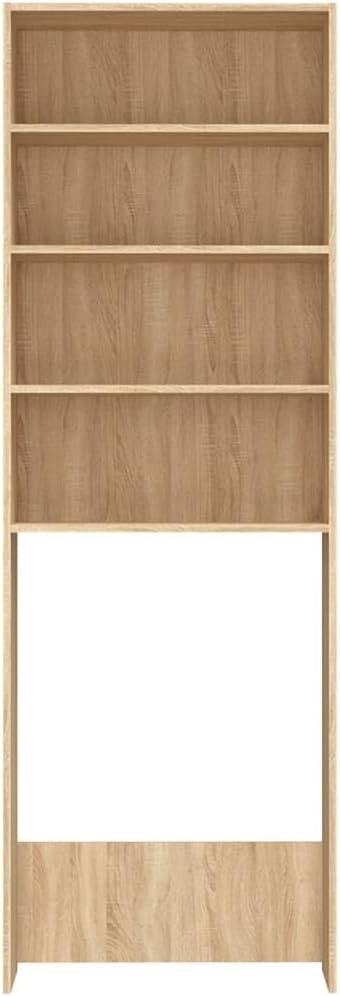 Space-Saving Washing Machine Cabinet with Sonoma Oak Finish - 64x24x190cm