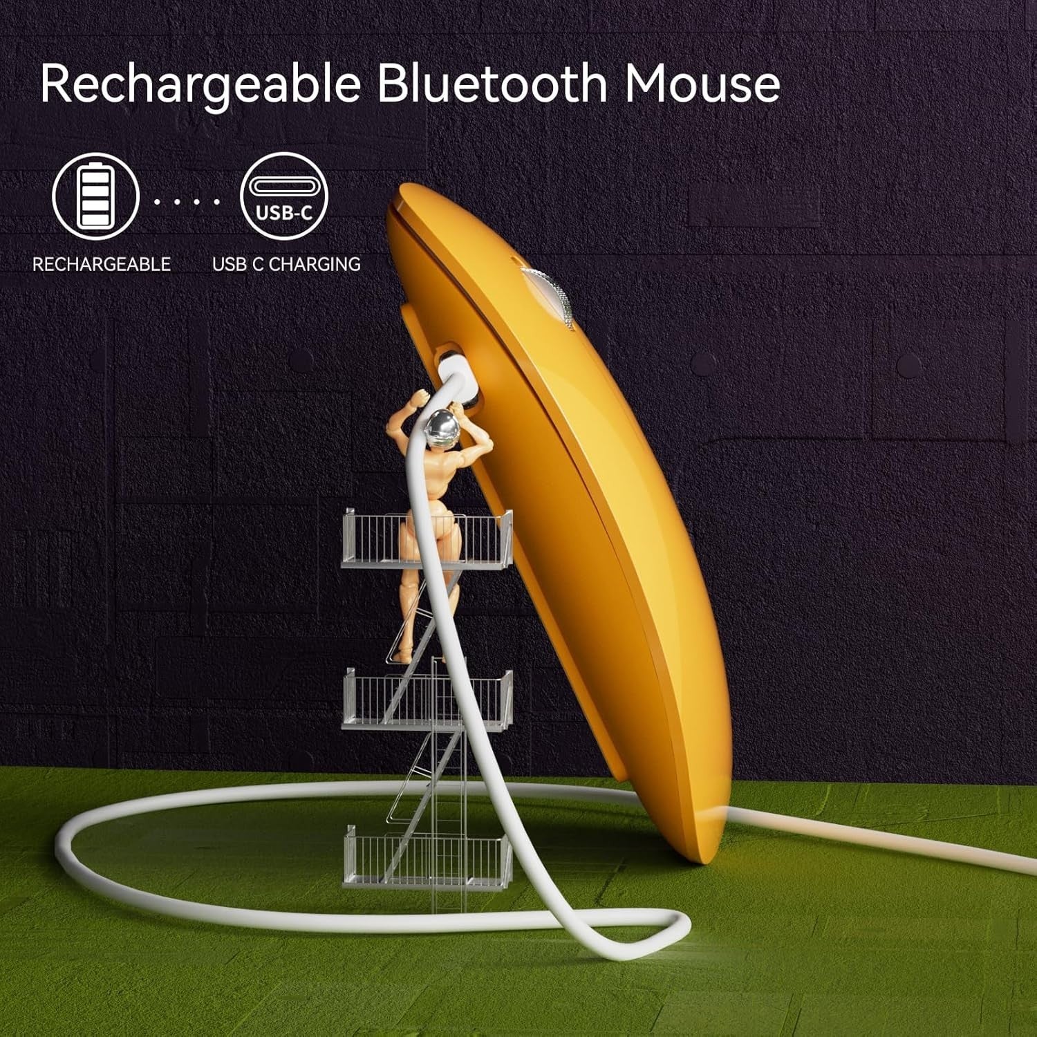 Ultra Slim Silent Wireless Mouse Triple Mode Rechargeable USB-C Laptop Tablet