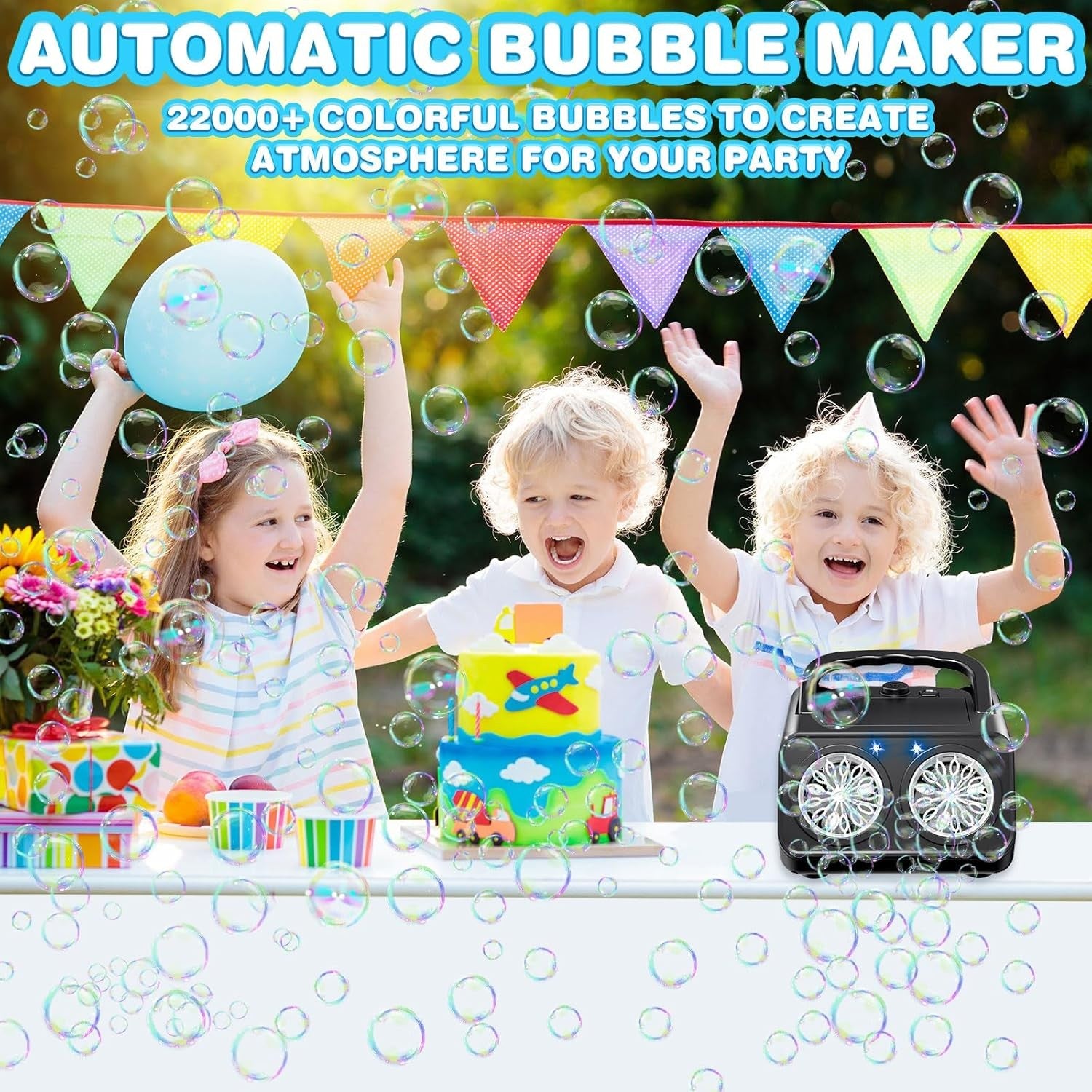 Bubble Machine 22000 Bubbles Per Minute USB Battery Portable