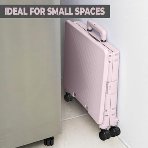 50L Foldable Shopping Trolley Cart 4 Wheels Lid 40kg Pull Along Utility