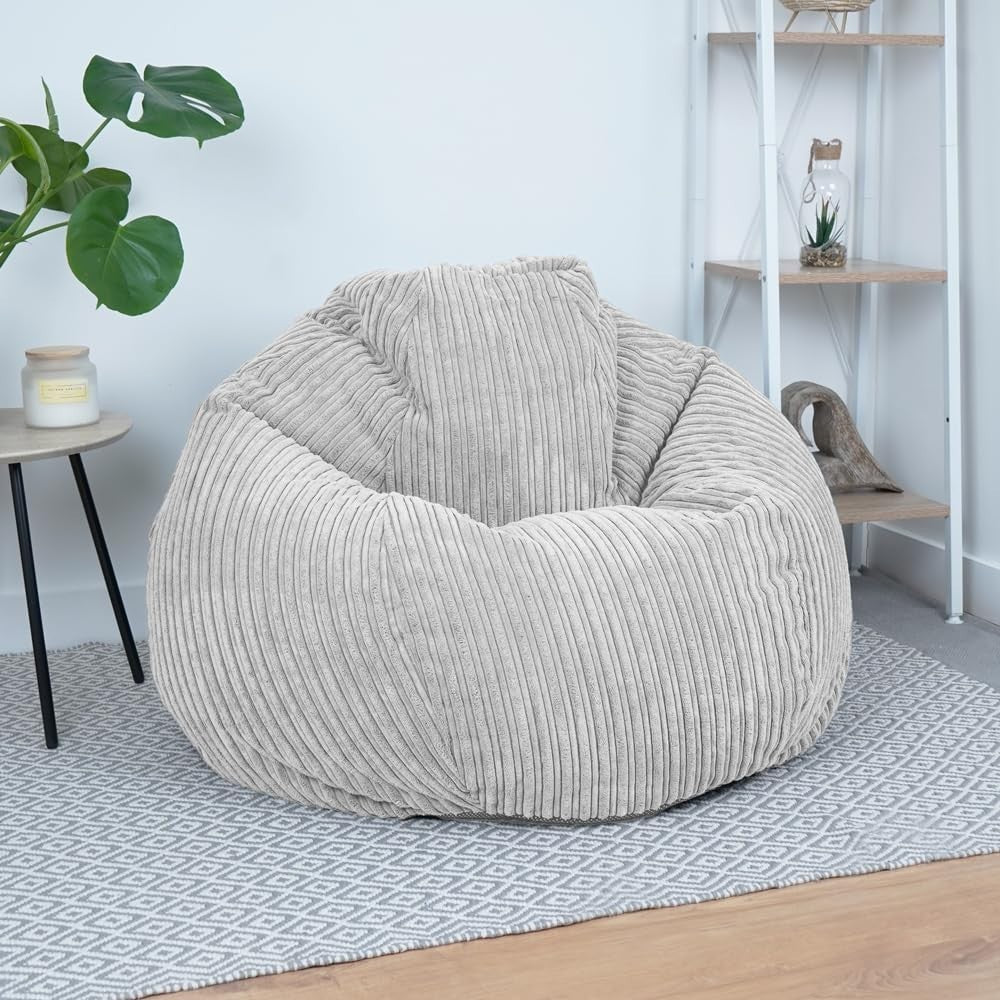 XL Corduroy Bean Bag Chair Adult Lounger Seat Sofa Soft Gaming Recliner