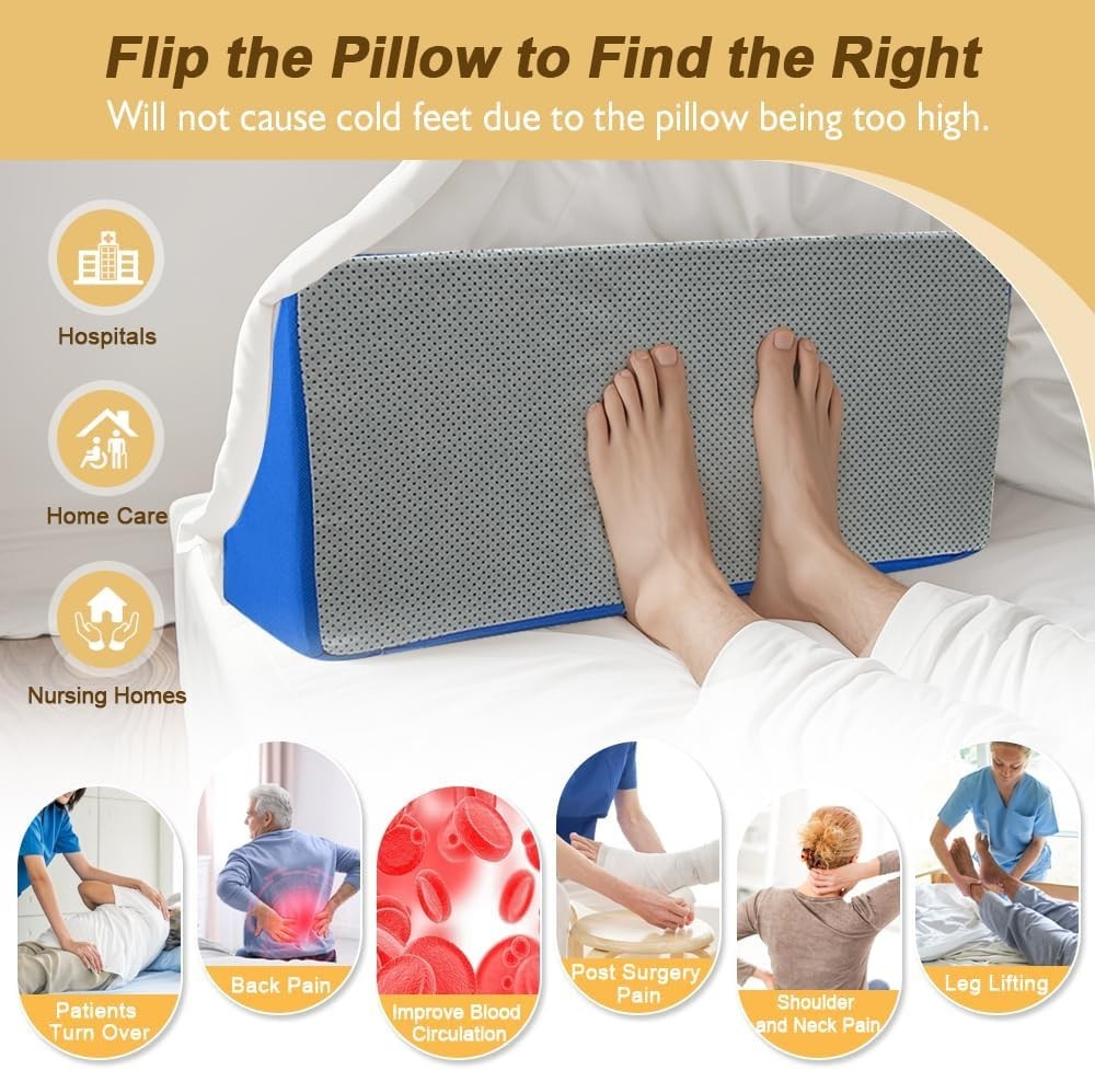 Bed Wedge Pillow Memory Foam Incline Triangle for Acid Reflux Sleep