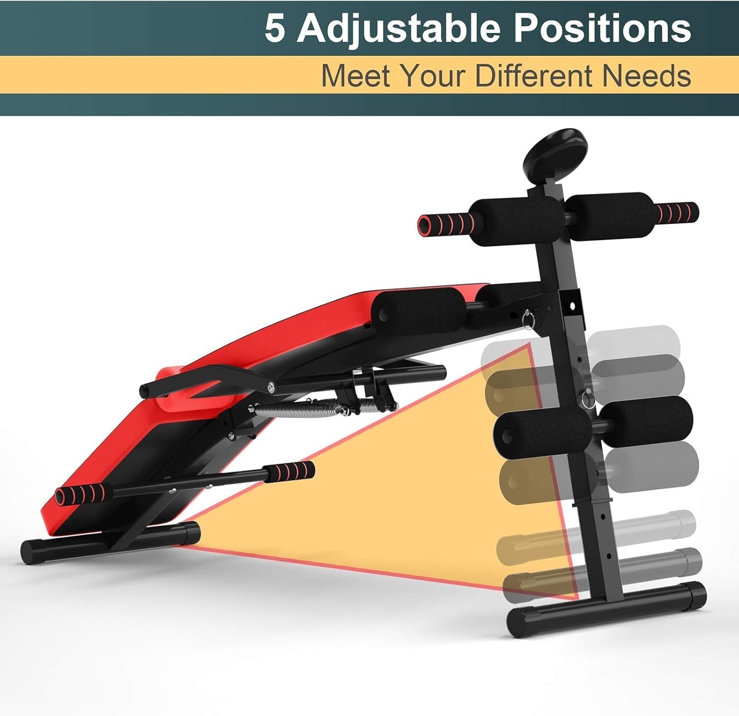 Foldable Ab Crunch Bench With LCD Tracker 5-Level Home Fitness Board