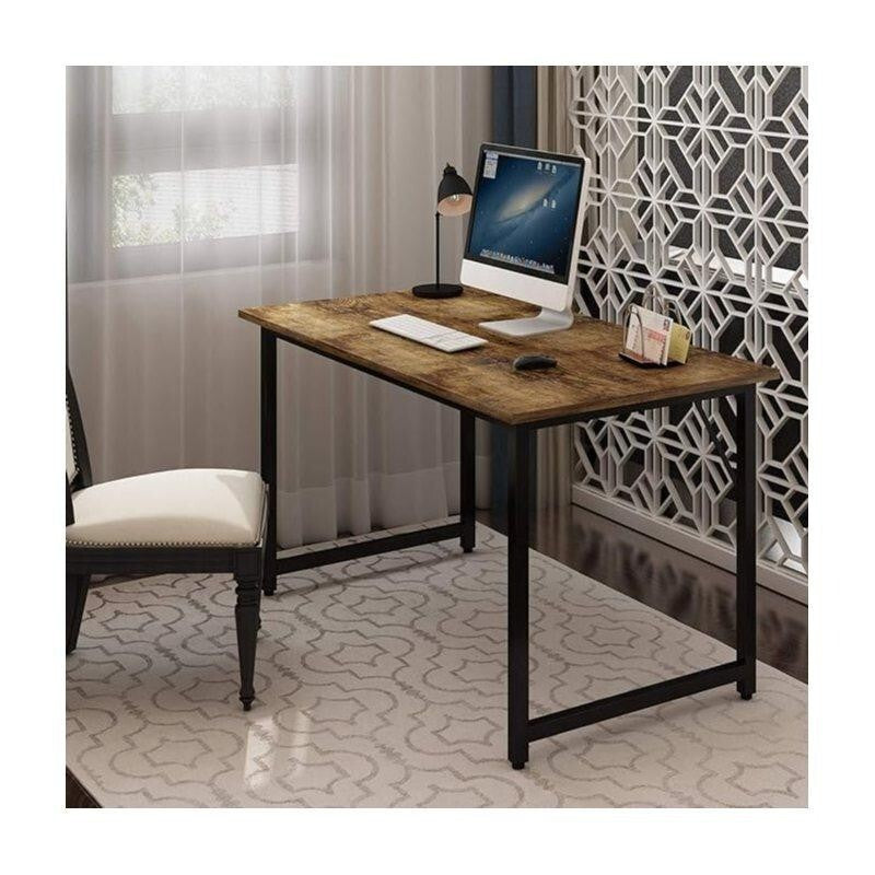 Rustic Brown 120cm Office Desk Industrial Style Computer Table Home Study