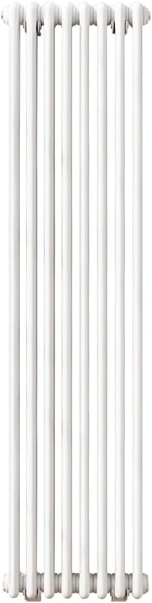 Vertical Cast Iron Radiator 1500x380mm Double Panel White Heating