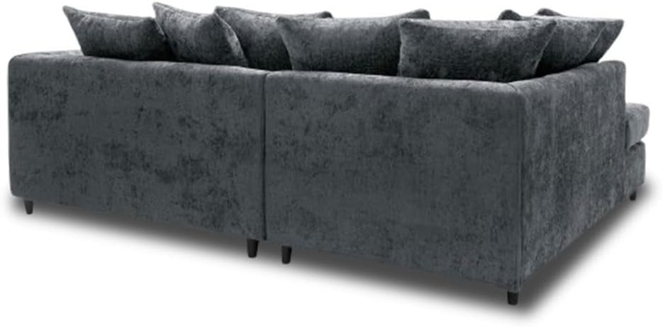 4 Seater L Shape Corner Sofa Right Hand Grey Alaska Fabric – Comfy Modern Couch
