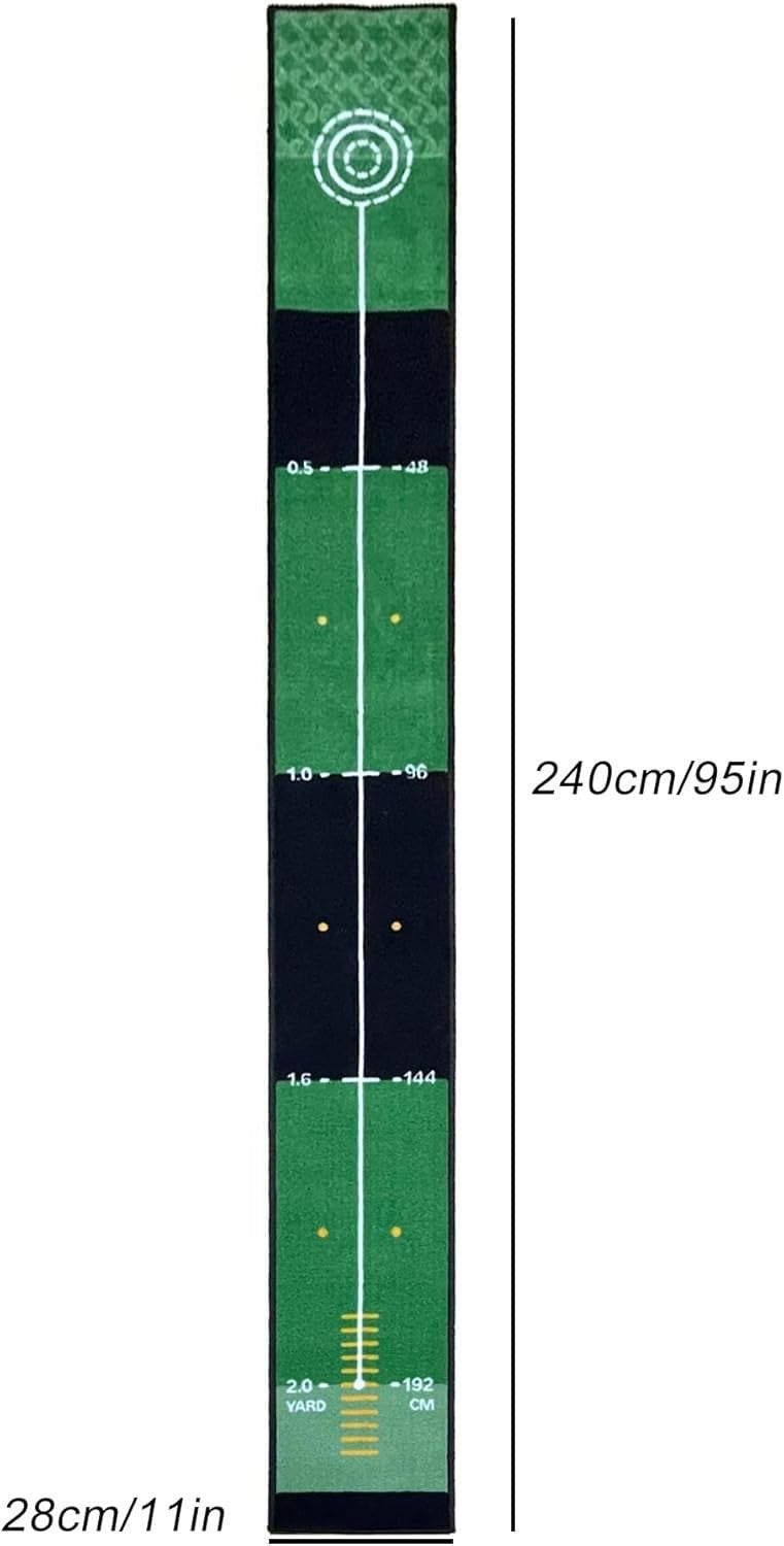 Golf Putting Practice Mat Indoor Outdoor Slim Training Green Distance Control