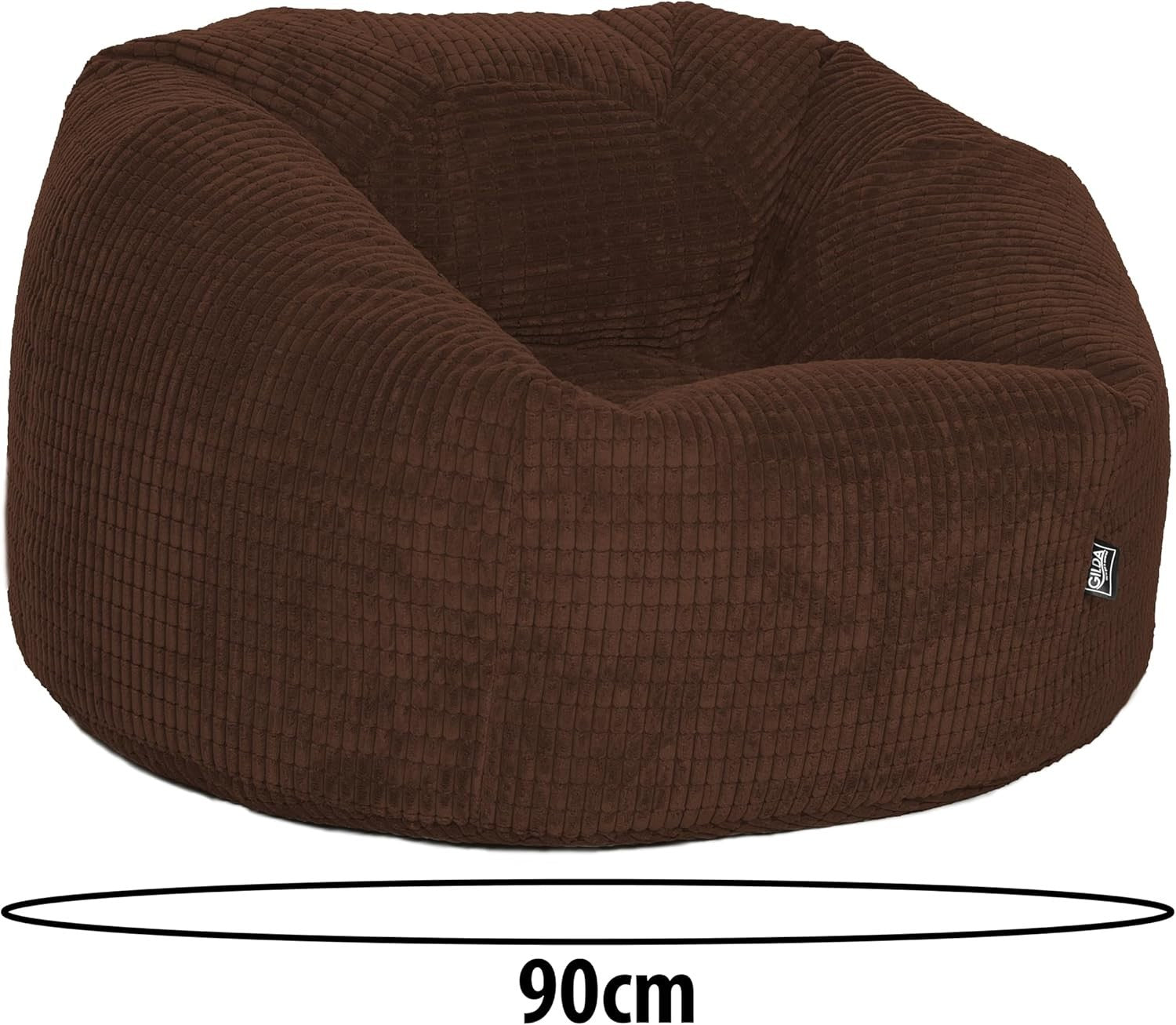 Giant Corduroy Bean Bag Chair Soft Lounger Seat Adult Teen Filled