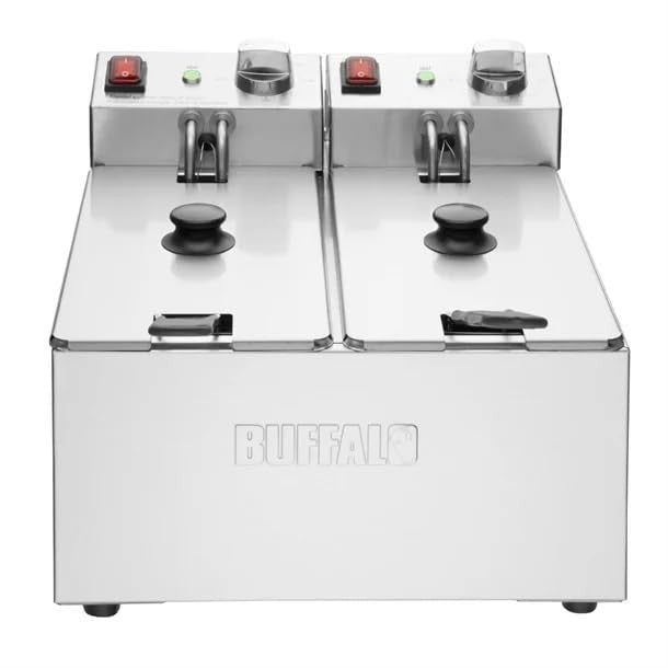 Commercial Double Deep Fat Fryer 6L 4000W Twin Tank Countertop Stainless