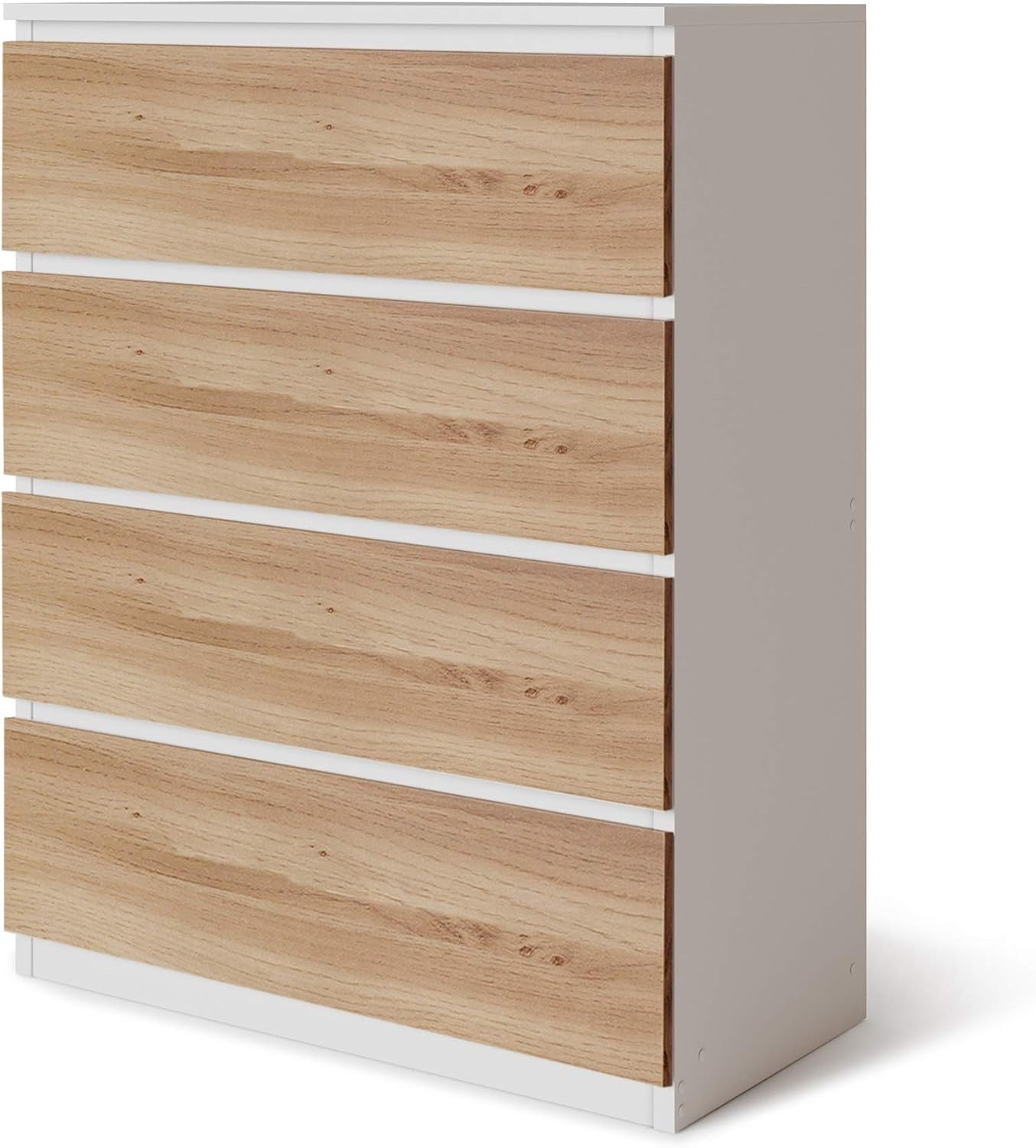 Modern 4 Drawer Bedroom Chest Oak Drawers White Frame Storage Cabinet