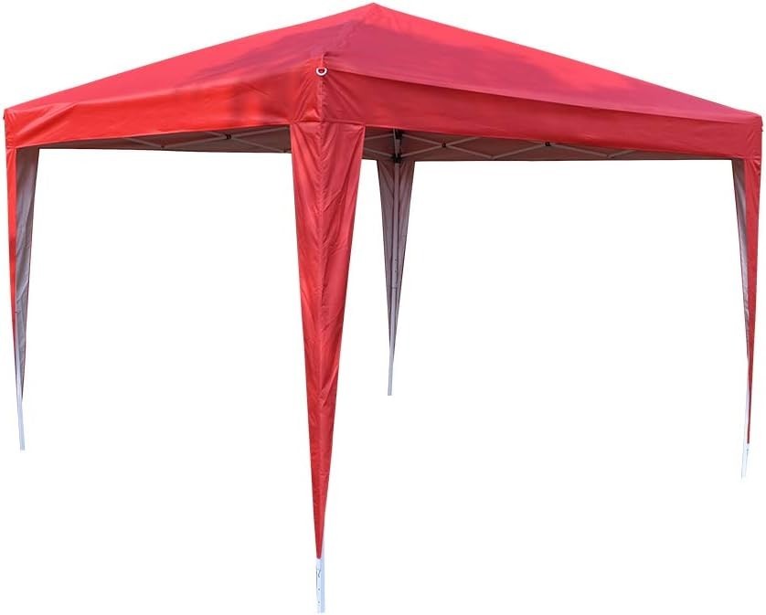3x3m Red Waterproof Pop Up Garden Gazebo Party Tent with Sides – Heavy-Duty