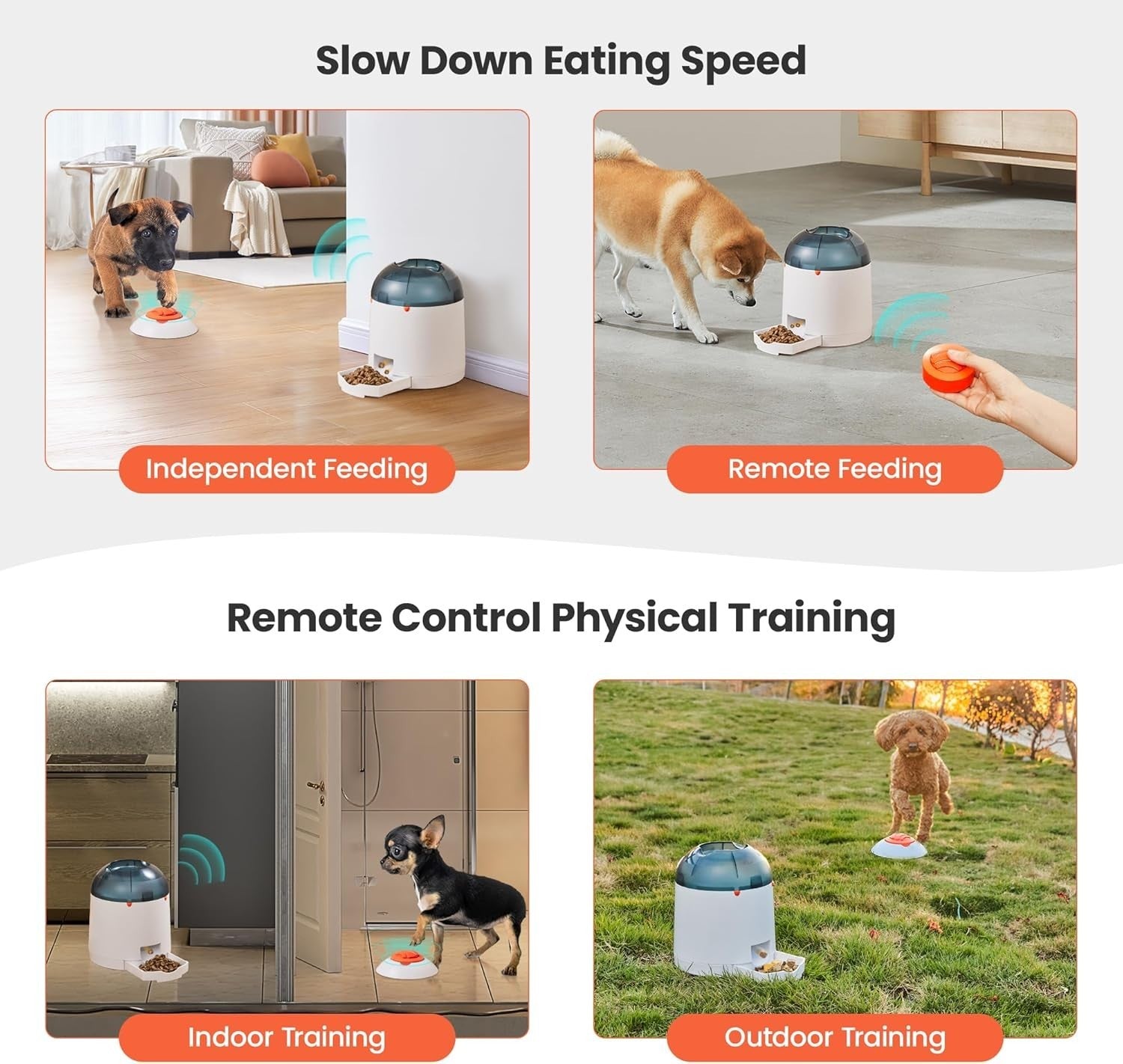 Interactive Dog Puzzle Feeder Toy Remote Treat Dispenser Rechargeable