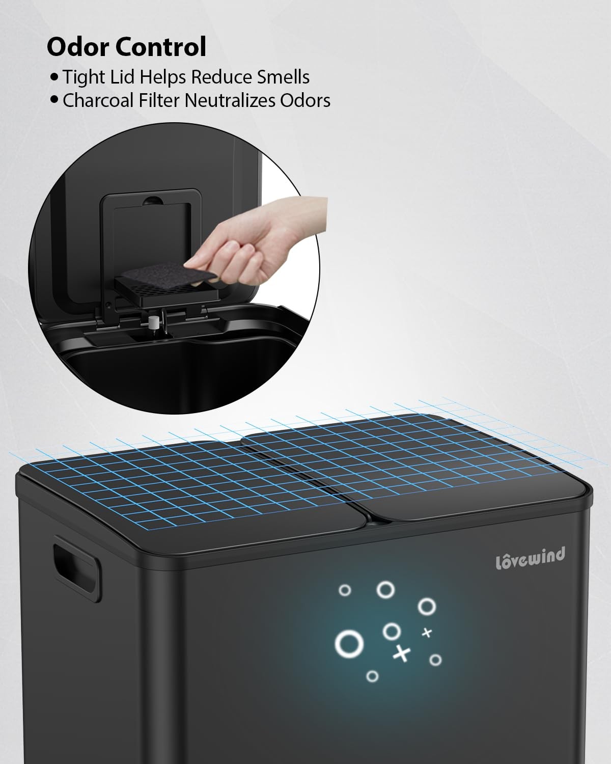 60L Double Kitchen Bin 2x30L Black Soft Close Recycling