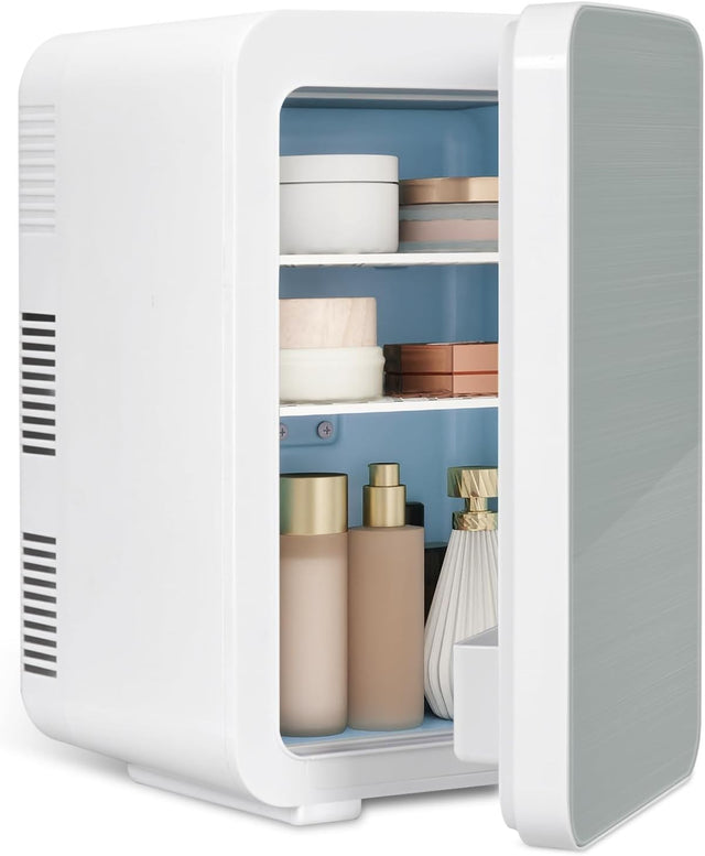 10L Mini Fridge Portable AC/DC Cooler Warmer Skincare Drinks Light Grey