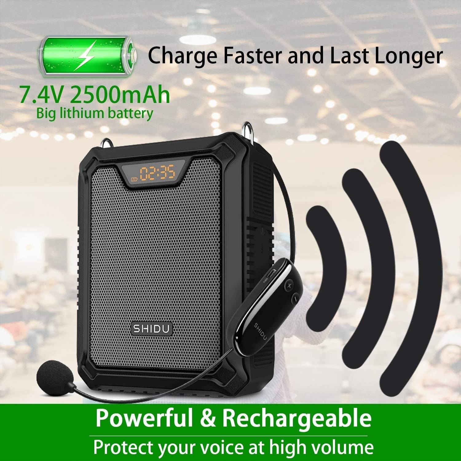 30W Portable Voice Amplifier Bluetooth Speaker UHF Mic IPX6