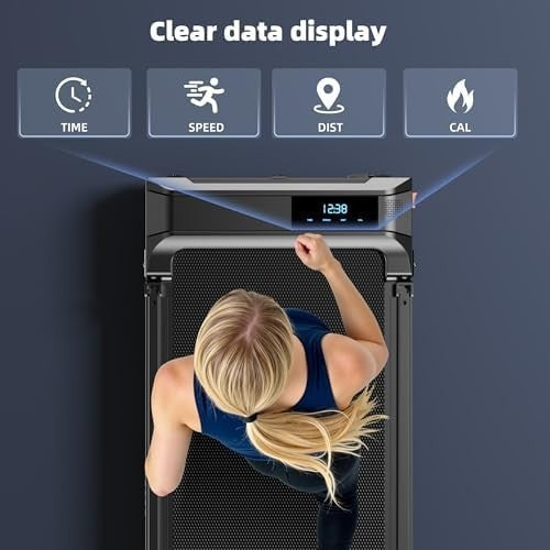 Foldable Under-Desk Walking Pad Treadmill 2HP, Compact 3-Mode Home Office