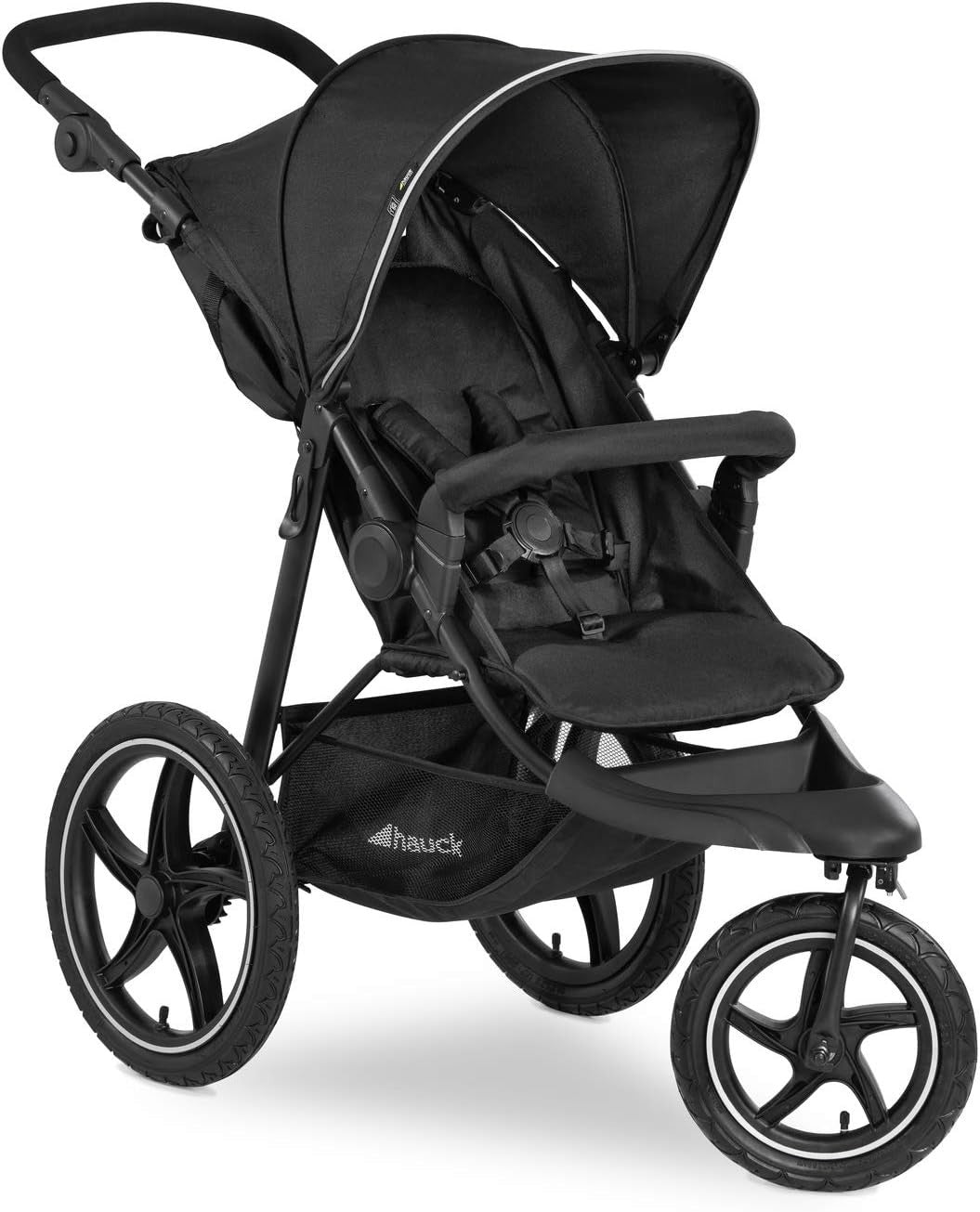 All Terrain Pushchair 3 Wheeler Air Tyre Stroller Reclining Seat UPF50+ Black