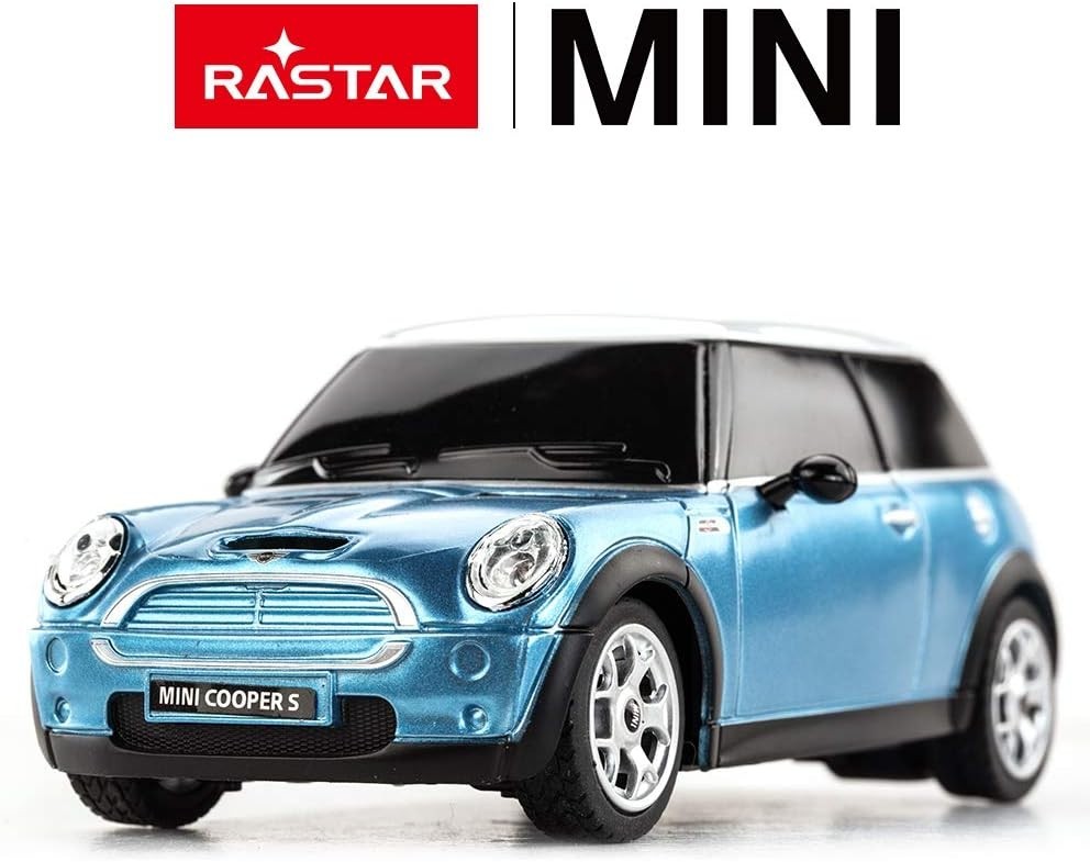 Mini Cooper S 1:24 RC Car Blue, Remote Control Toy for Kids & Adults