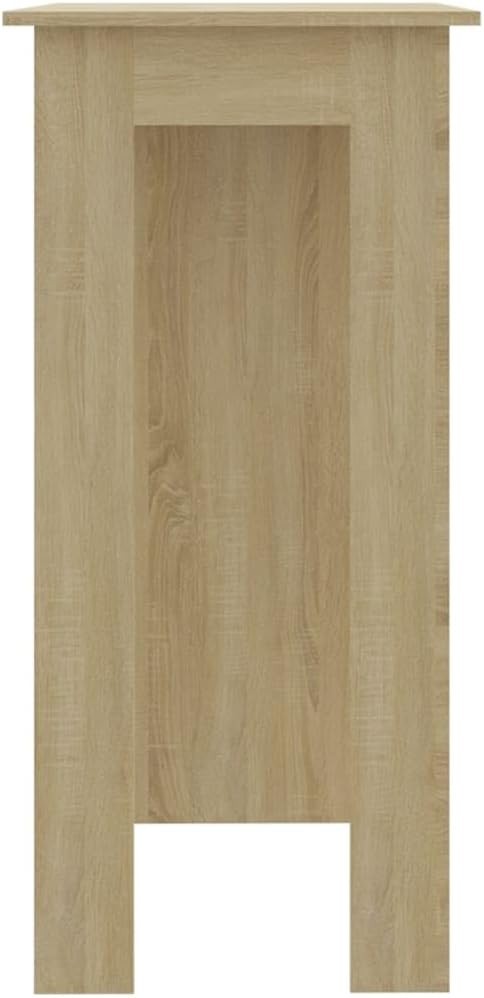 Sonoma Oak Bar Table with Storage Shelves Modern Breakfast Pub Desk Furniture