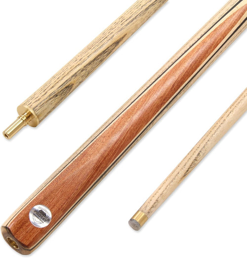 2pc Ash Snooker Pool Cue 9.5mm Tip Centre Joint 18-19oz 57in
