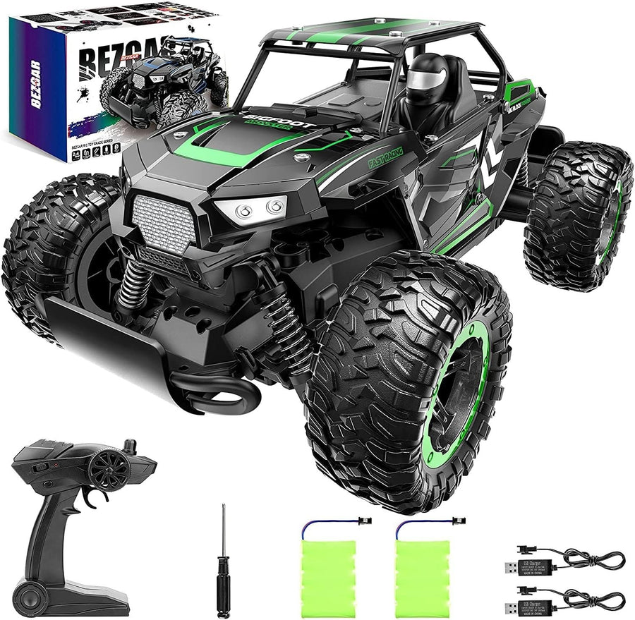 1:14 RC Monster Truck 20KM/H Off Road Car 2WD 2 Battery Alloy Body Toy Gift