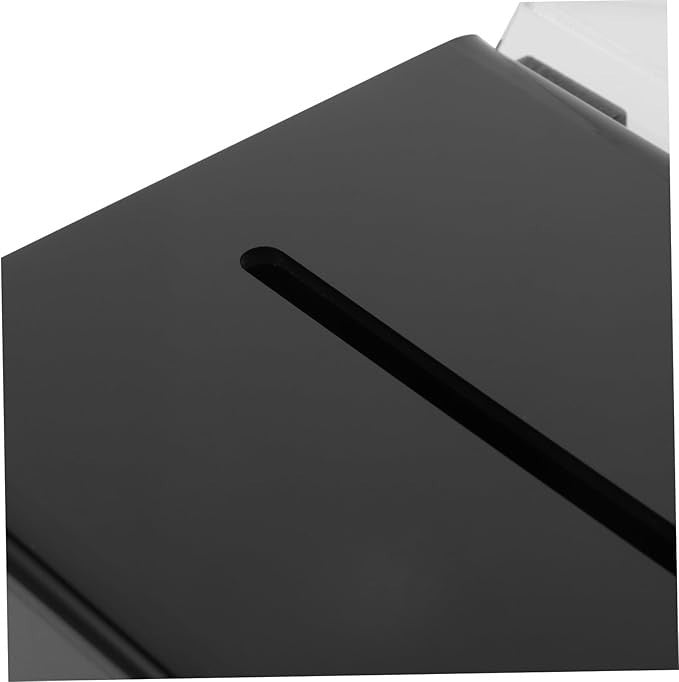 Black Acrylic Lockable Donation Box 16cm Secure Tip Jar Ballot Fundraiser Holder